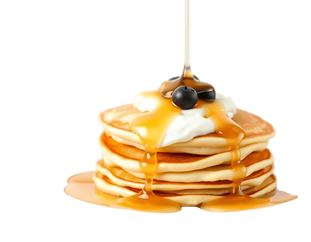 Delicious Stack of Pancakes with Syrup and Berries png