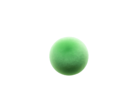Green sphere with a textured surface floating in front of a transparent background png