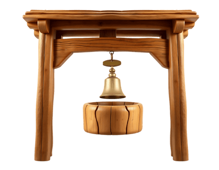 Wooden Temple Bell png
