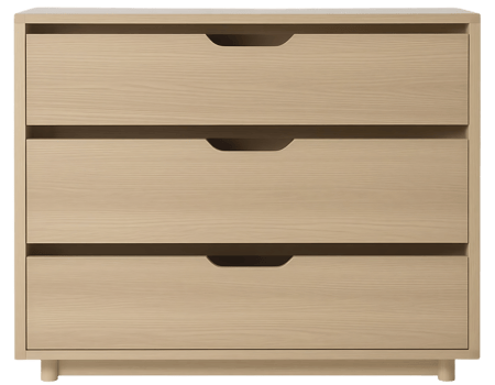 Wooden Three-Drawer Dresser - Modern Storage Solution png