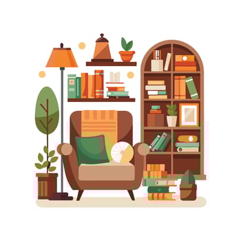 Elegant Icons for Home Library Spaces vector