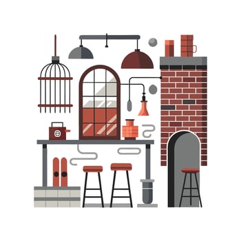 Innovative Icons for Industrial Interior Elements vector