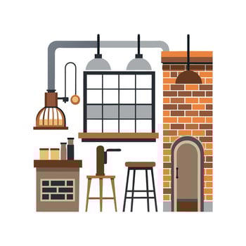 Elegant Industrial Icons for Home Decor vector