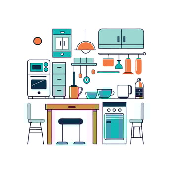 Elegant Icons for Kitchen Refrigerator Design vector