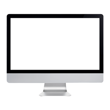 Blank computer screen, isolated on white. png