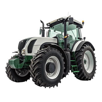 Powerful Modern Agricultural Tractor with Large Tires and Green Accents png
