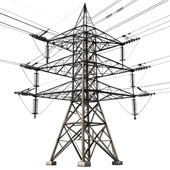 Highvoltage Power Transmission Tower Electricity Pylon Energy Infrastructure Grid Network Steel Structure png