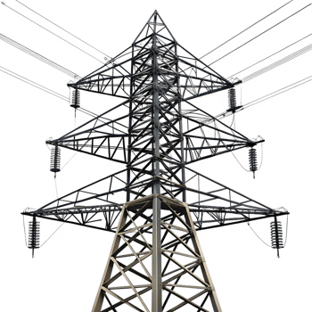 High Voltage Power Transmission Tower Electrical Pylon Energy Infrastructure Grid Electricity png