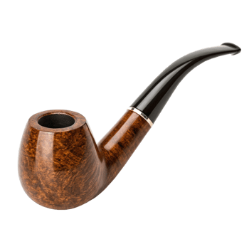Highquality Tobacco Pipe with Brown Wood Grain and Black Acrylic Stem png