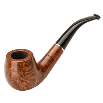 Highquality Briar Wood Tobacco Pipe with a Classic Bent Shape and Polished Finish png