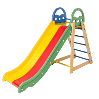 Colorful Kids Slide with Climbing Ladder Indoor Outdoor Playground Equipment for Toddlers and Preschoolers png