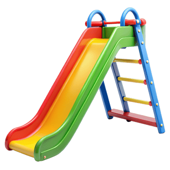 Colorful Children's Playground Slide with Climbing Ladder for Outdoor Fun and Recreation png