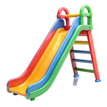 Colorful Plastic Children's Playground Slide with Climbing Ladder for Outdoor Fun png