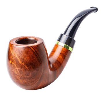 Highquality Wooden Tobacco Pipe with a Dark Brown Bowl and Black Stem png