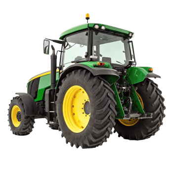 A Powerful Green Tractor with Large Tires for Farming and Agriculture png