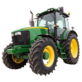 Powerful Green Farm Tractor with Large Wheels and Modern Features png