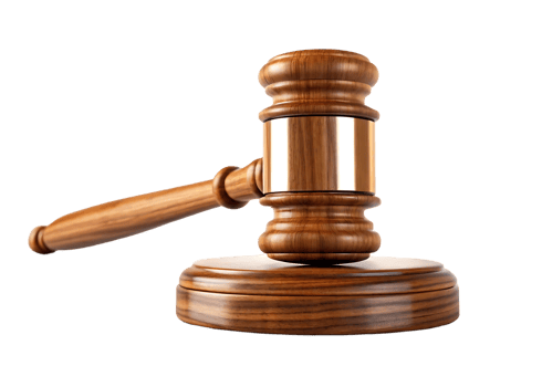 Wooden gavel on a sound block. Justice, law, auction. png