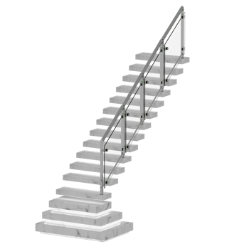 3d render floating stairs with transparent background png