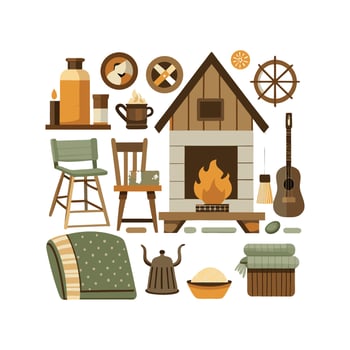 Artistic Icons for Creative Rustic Farmhouse Decor vector