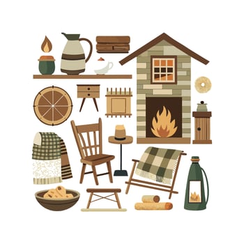 Unique Icons for Contemporary Rustic Farmhouse Spaces vector