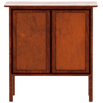 3d render wooden cabinet house with transparent background png