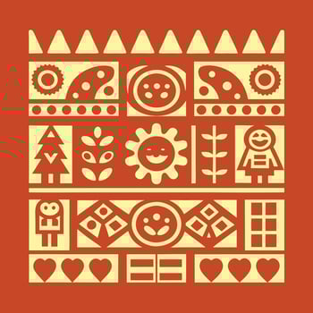 African Tribal Pattern in Gold and Red vector
