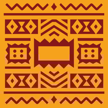 African Tribal Owl Pattern, Geometric Design vector