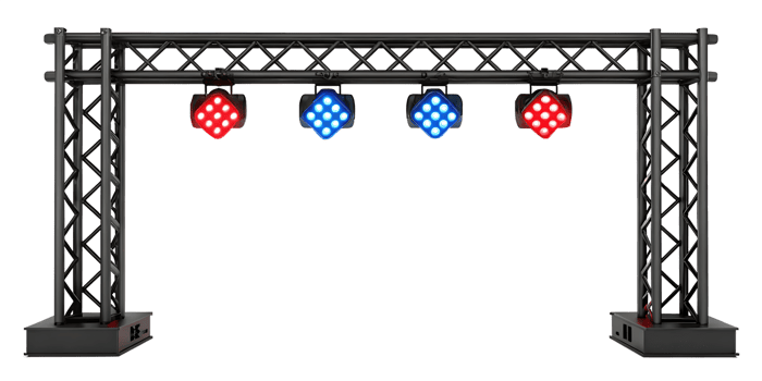 Stage lighting truss with LED lights. png