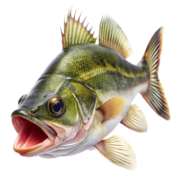Closeup of a vibrant green and yellow fish with open mouth, detailed scales and fins png