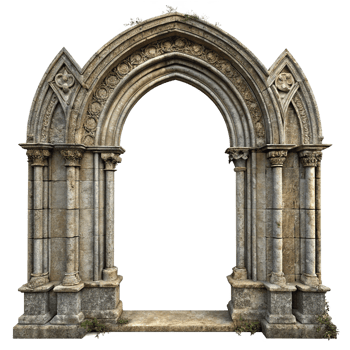 Ancient Stone Archway Entrance Gothic Architecture Medieval Style Building png