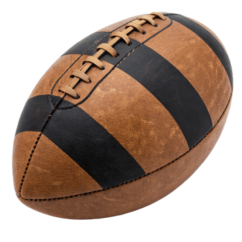Vintage American Football with Brown Leather and Black Stripes png