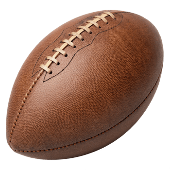 Closeup of a Classic Brown Leather American Football with Laces png
