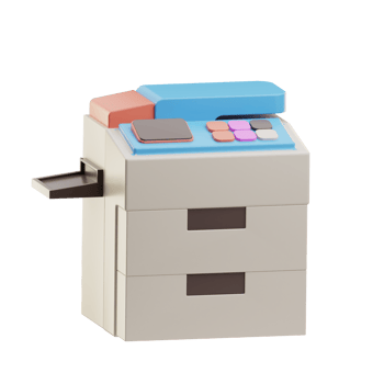 Colorful Office Copier Machine png