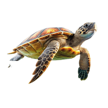 A Stunning Image of a Hawksbill Sea Turtle Swimming in the Ocean png