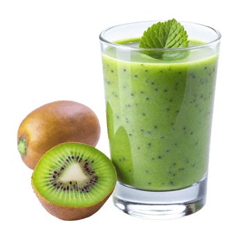 Refreshing Kiwi Smoothie in Glass with Fresh Kiwi Fruit Slices Garnish png