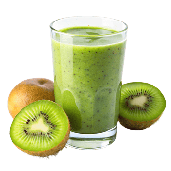 A Kiwi Smoothie in Glass with Kiwi Fruit Slices png