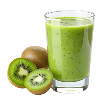 Refreshing Kiwi Smoothie in a Glass with Fresh Kiwi Fruit Slices png