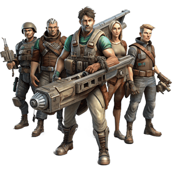 wonderful abstract A group of space pirates, clad in tattered leather and wielding energy weapons, boarding a derelict spaceship. Gritty, realistic lighting, space opera style high quality png