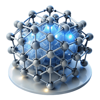 serene creative A swarm of nanobots assembling a complex structure, illuminated by a focused beam of white light, microscopic photography style premium png