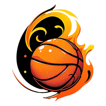 basketball ball with flames and flames on it png