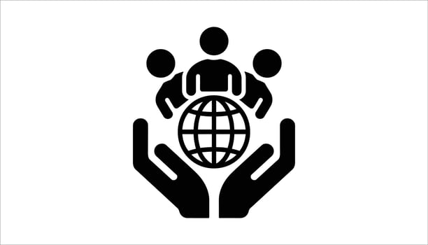 Global Connection Hands Icon vector