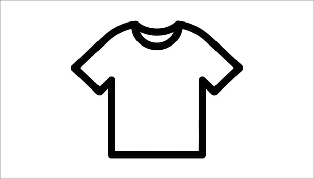 Black and White T-Shirt Illustration Icon. vector