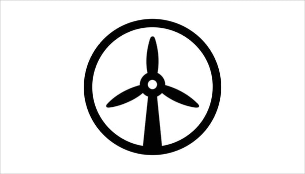 Wind Turbine Icon for Renewable Energy. vector
