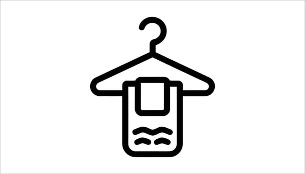 Clothes Hanger with Towel Icon. vector