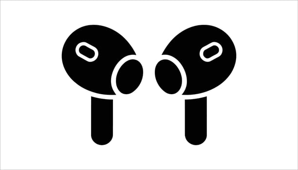 Wireless Headphones Silhouette. vector