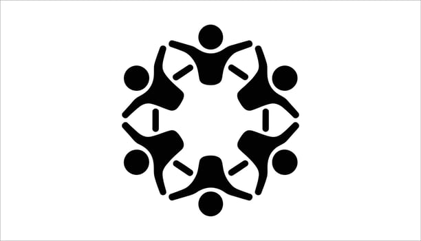 Group of People Holding Hands Icon vector