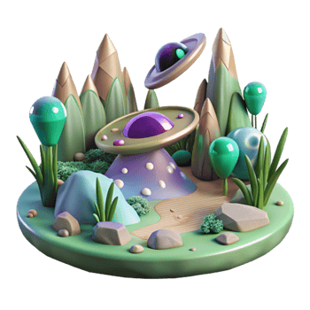 wonderful contemporary Alien Swamp Cutout Isolated for Environmental Design premium png