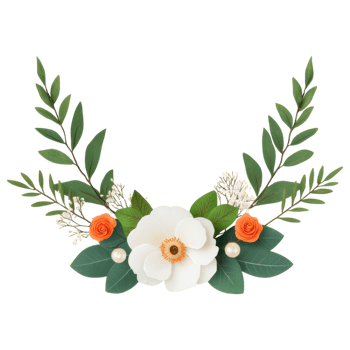 Free Isolated on Transparent Background, beautiful flower arrangement with vibrant leaves and delicate frames creates stunning visual display png