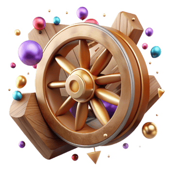 beautiful contemporary Ancient Chariot Wheel Wooden Detail Cutout for Historical Illustrations png