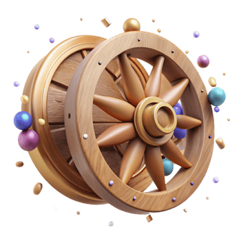 magnificent traditional Ancient Chariot Wheel Wooden Detail Cutout for Historical Illustrations professional png